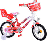 TPFSports Lovely Kinderfahrrad - Mädchen - 14 Zoll - 2 Handbremsen - Rot/Weiß